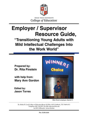cover image of Employer/Supervisor Resource Guide